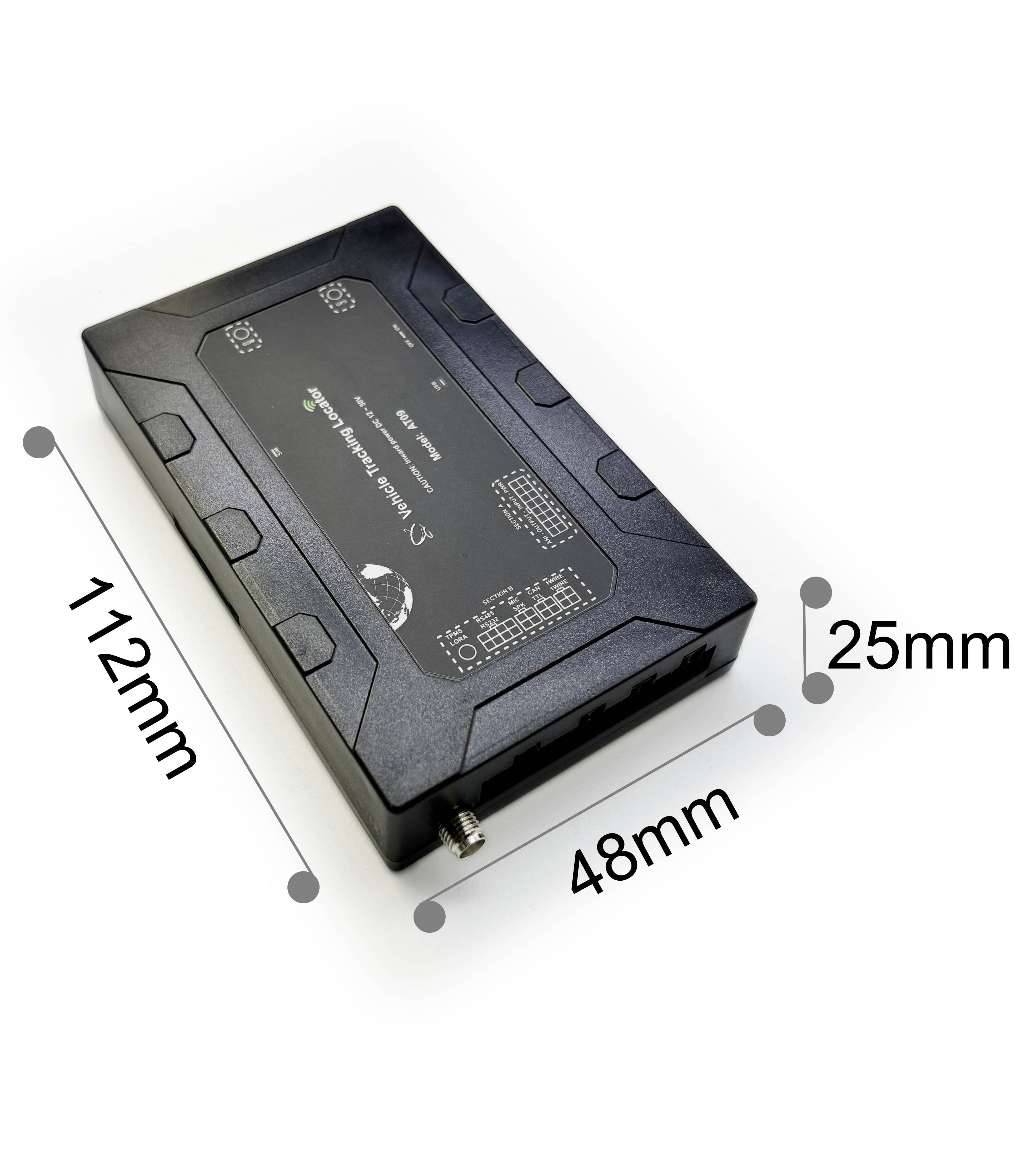 GPS tracker AT09-4G supporting tire pressure monitoring, Wi-Fi hot spot, bluetooth, LoRa, etc.